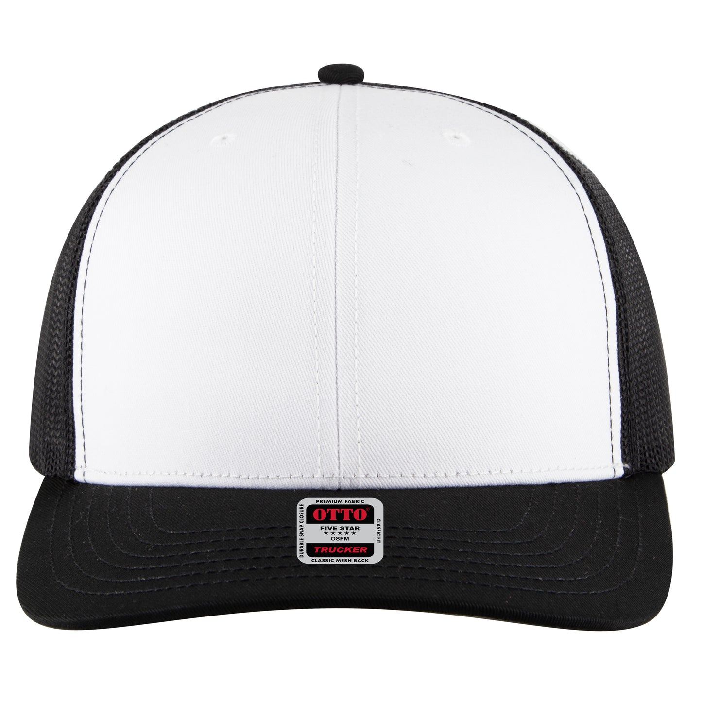 OTTO Cap 6 Panel Mesh Back Trucker Hat (112-1FS) - Front Split