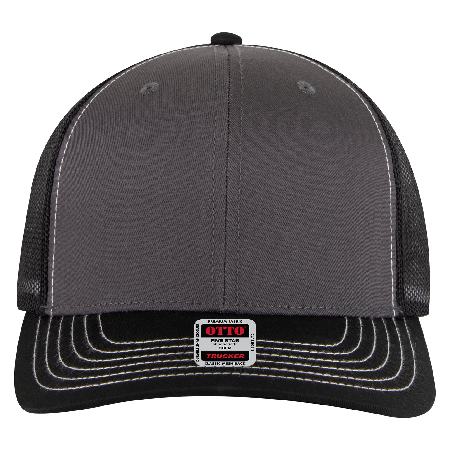 OTTO Cap 6 Panel Mesh Back Trucker Hat (112-1FS) - Front Split