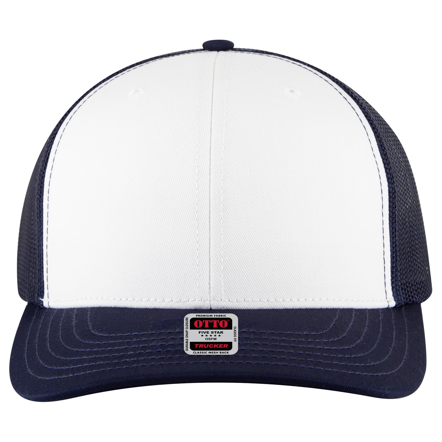 OTTO Cap 6 Panel Mesh Back Trucker Hat (112-1FS) - Front Split