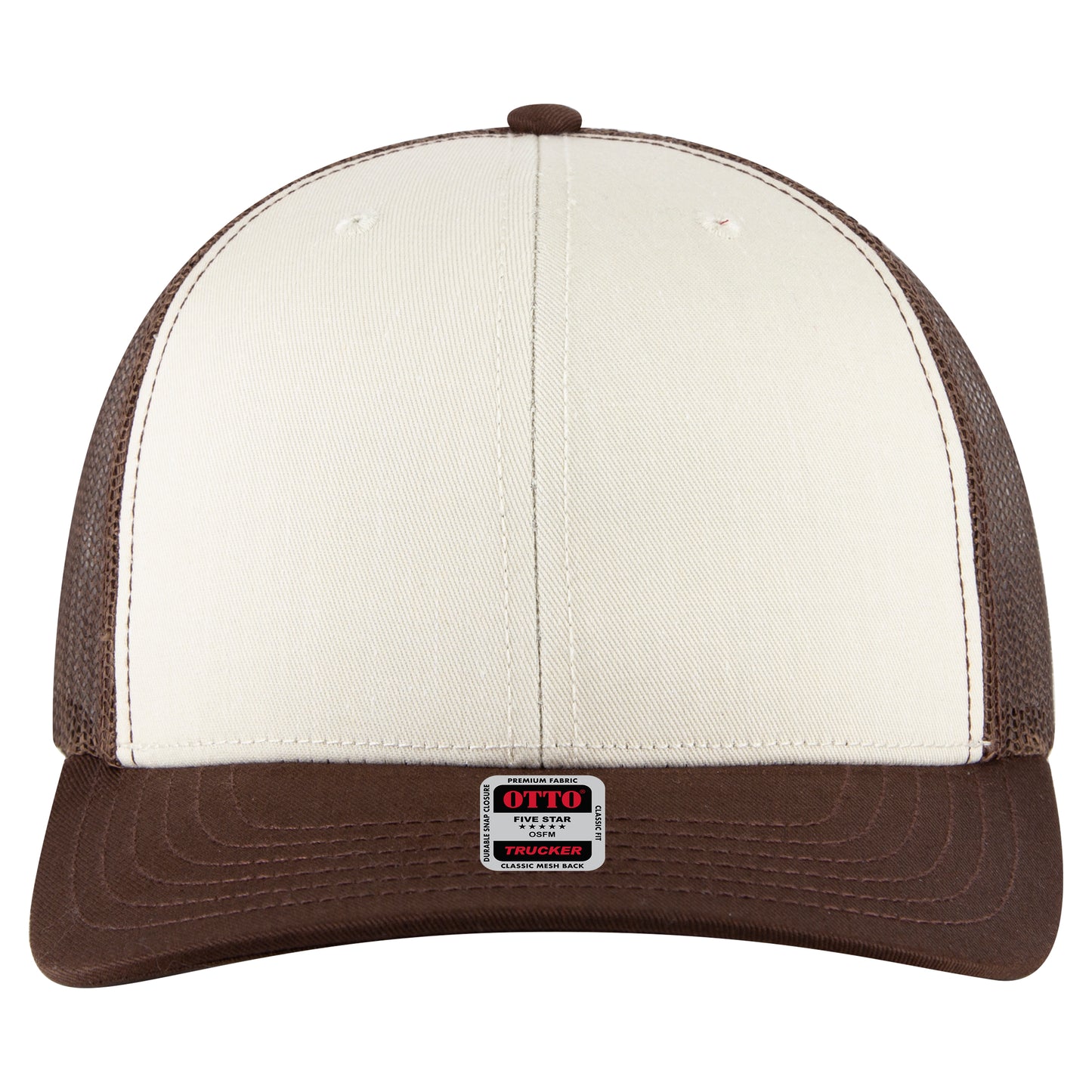 OTTO Cap 6 Panel Mesh Back Trucker Hat (112-1FS) - Front Split