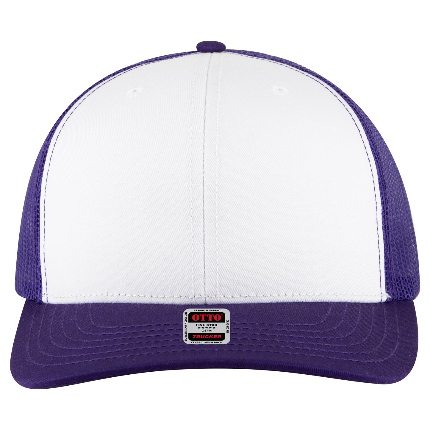 OTTO Cap 6 Panel Mesh Back Trucker Hat (112-1FS) - Front Split