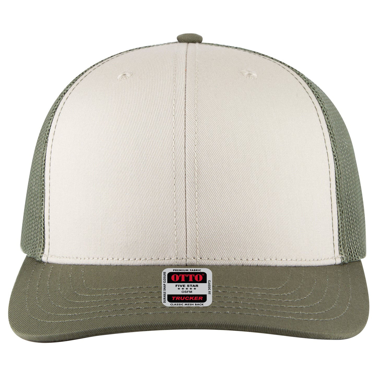 OTTO Cap 6 Panel Mesh Back Trucker Hat (112-1FS) - Front Split
