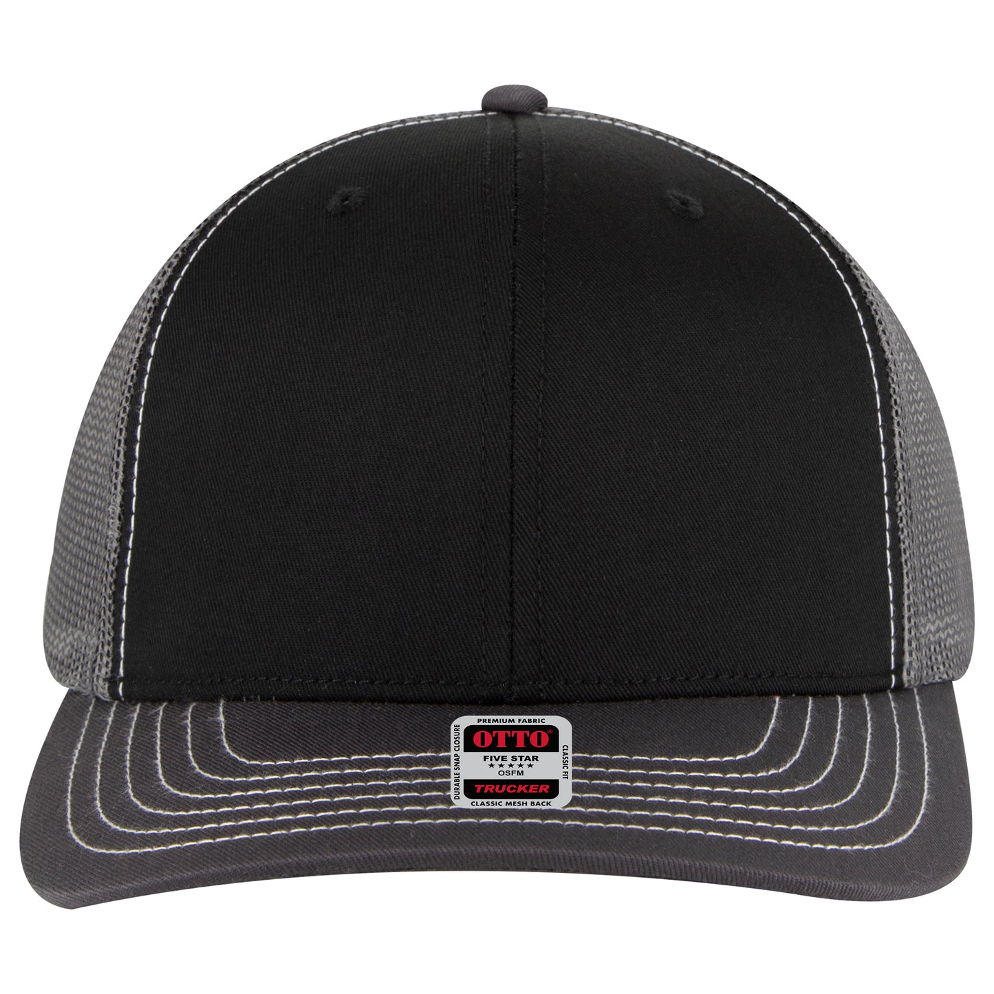 OTTO Cap 6 Panel Mesh Back Trucker Hat (112-1FS) - Front Split