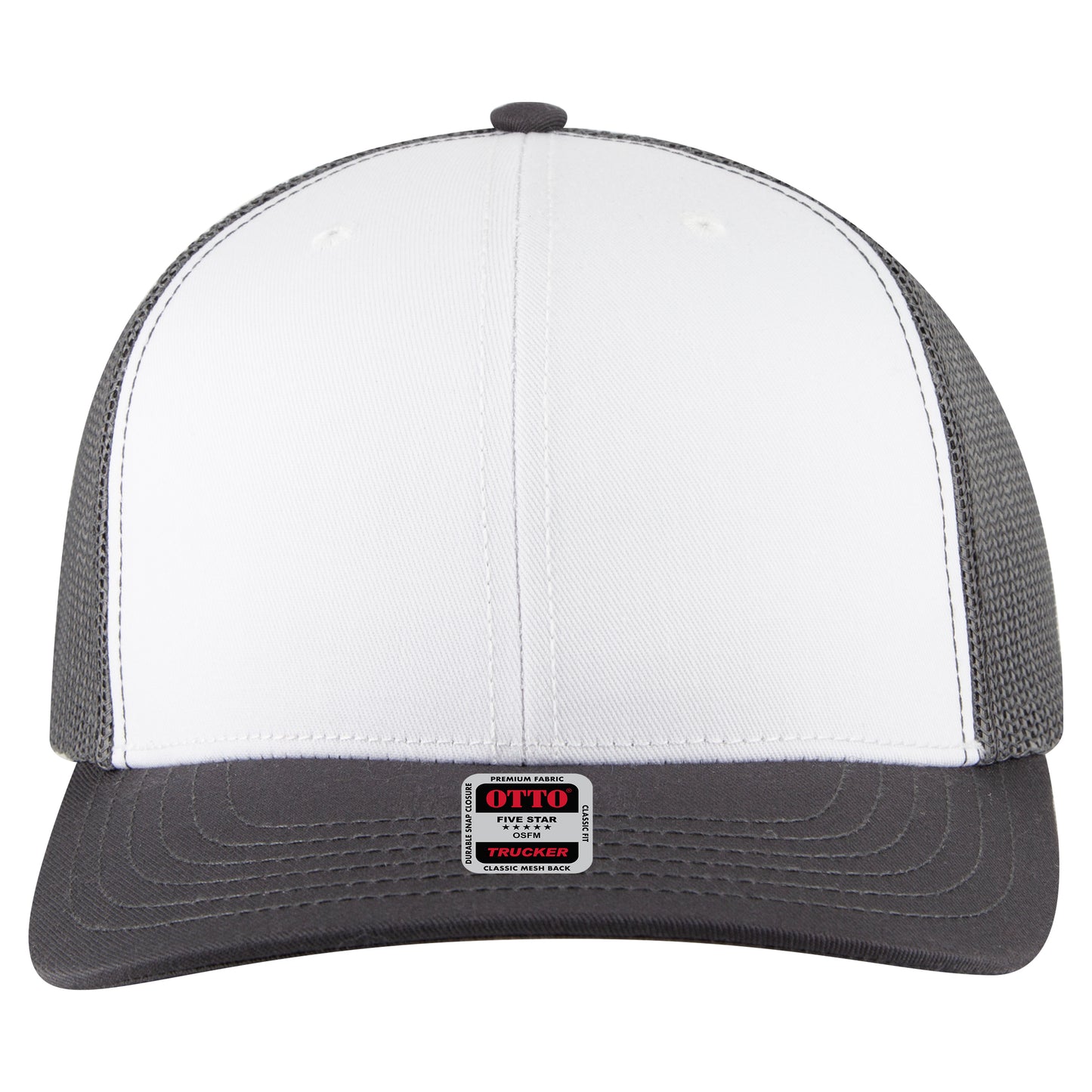 OTTO Cap 6 Panel Mesh Back Trucker Hat (112-1FS) - Front Split