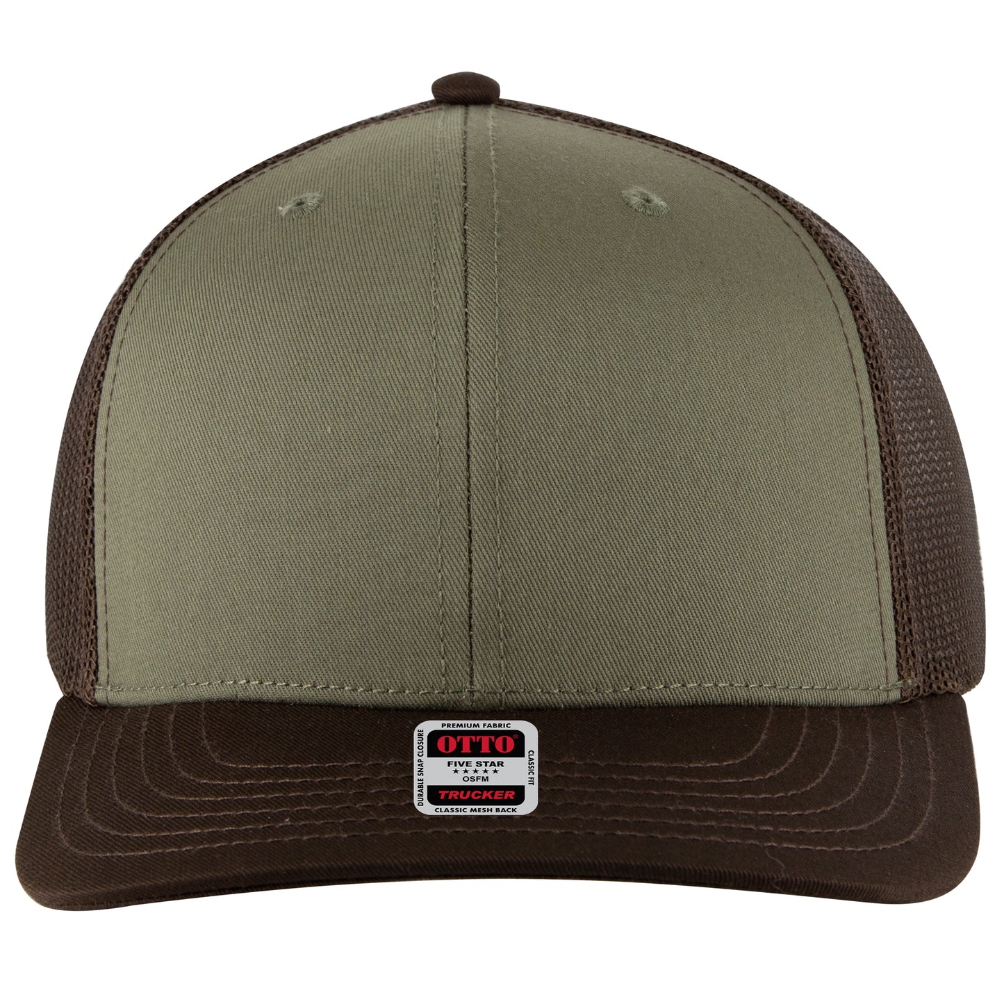 OTTO Cap 6 Panel Mesh Back Trucker Hat (112-1FS) - Front Split