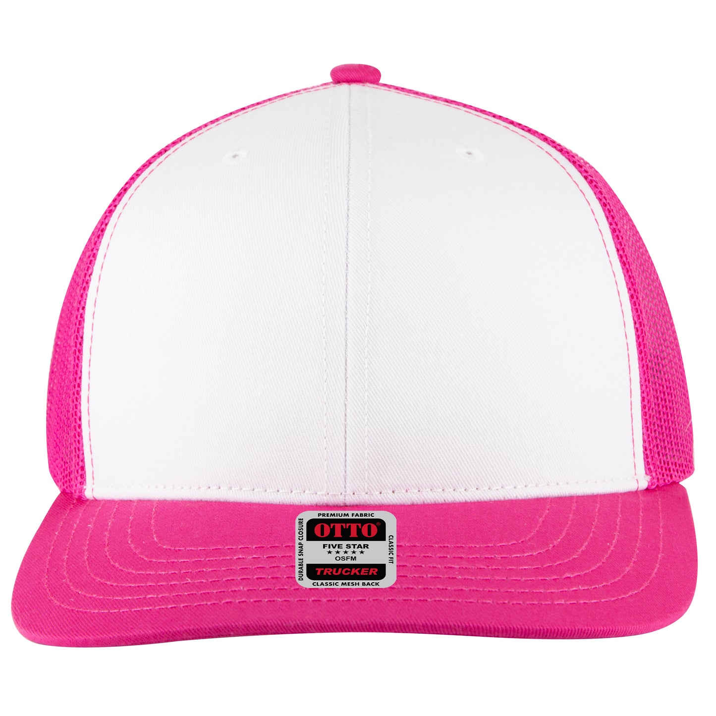 OTTO Cap 6 Panel Mesh Back Trucker Hat (112-1FS) - Front Split