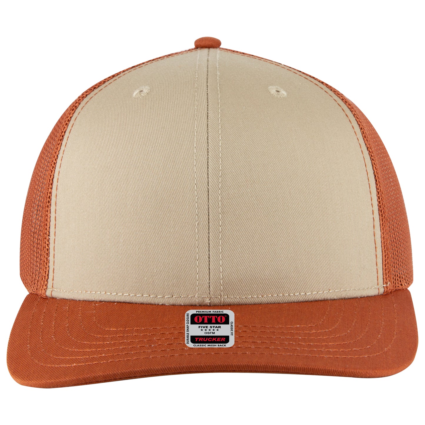 OTTO Cap 6 Panel Mesh Back Trucker Hat (112-1FS) - Front Split