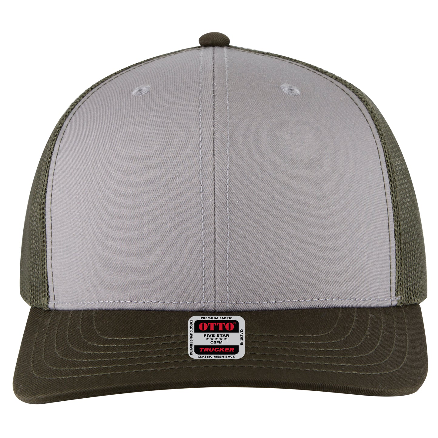 OTTO Cap 6 Panel Mesh Back Trucker Hat (112-1FS) - Front Split