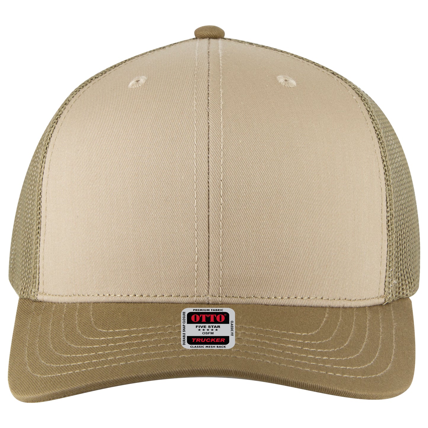 OTTO Cap 6 Panel Mesh Back Trucker Hat (112-1FS) - Front Split