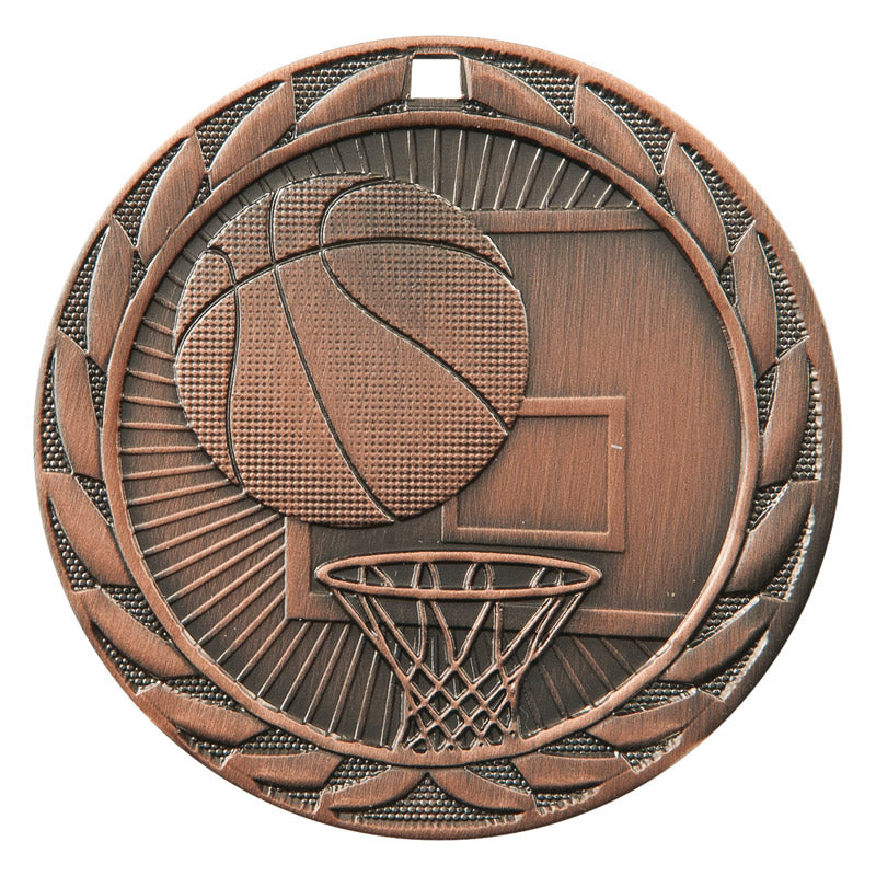 FE-211 Basketball Medal 2" with Ribbon