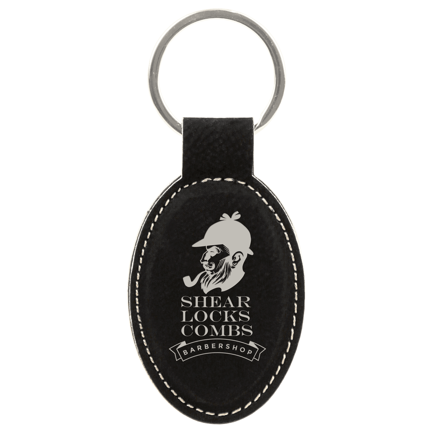 3" x 1 3/4" Leatherette Oval Keychain - GFT800