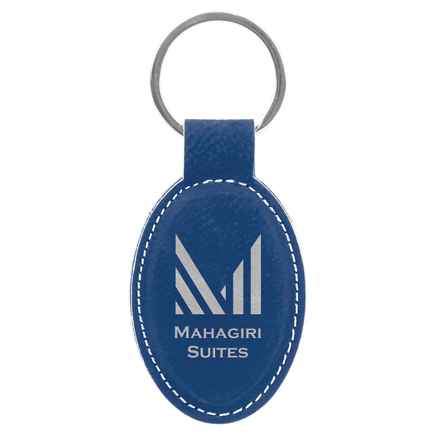 3" x 1 3/4" Leatherette Oval Keychain - GFT800