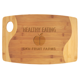 Two-Tone Bamboo Cutting Board with Handle