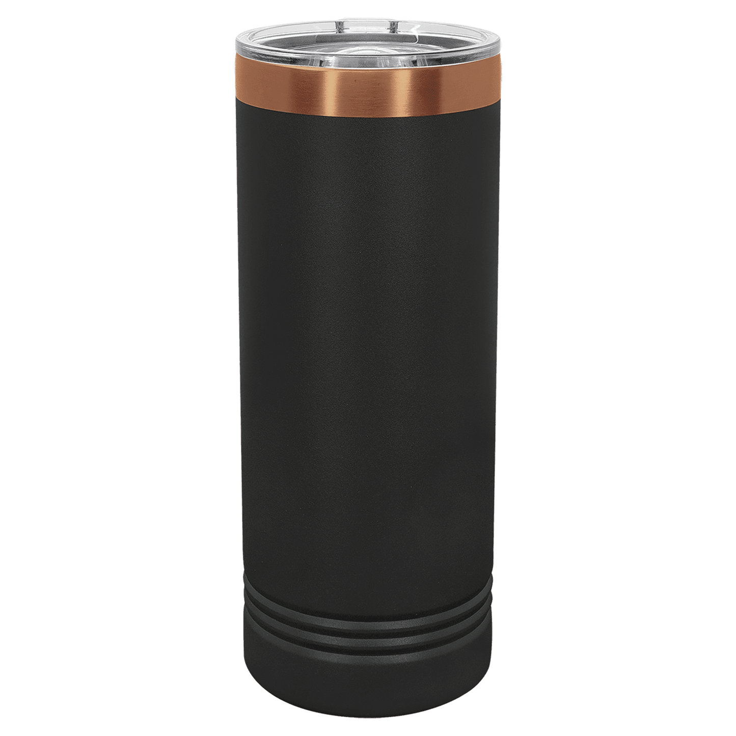 Personalized 22 oz. Black/Rose Gold Skinny Tumbler