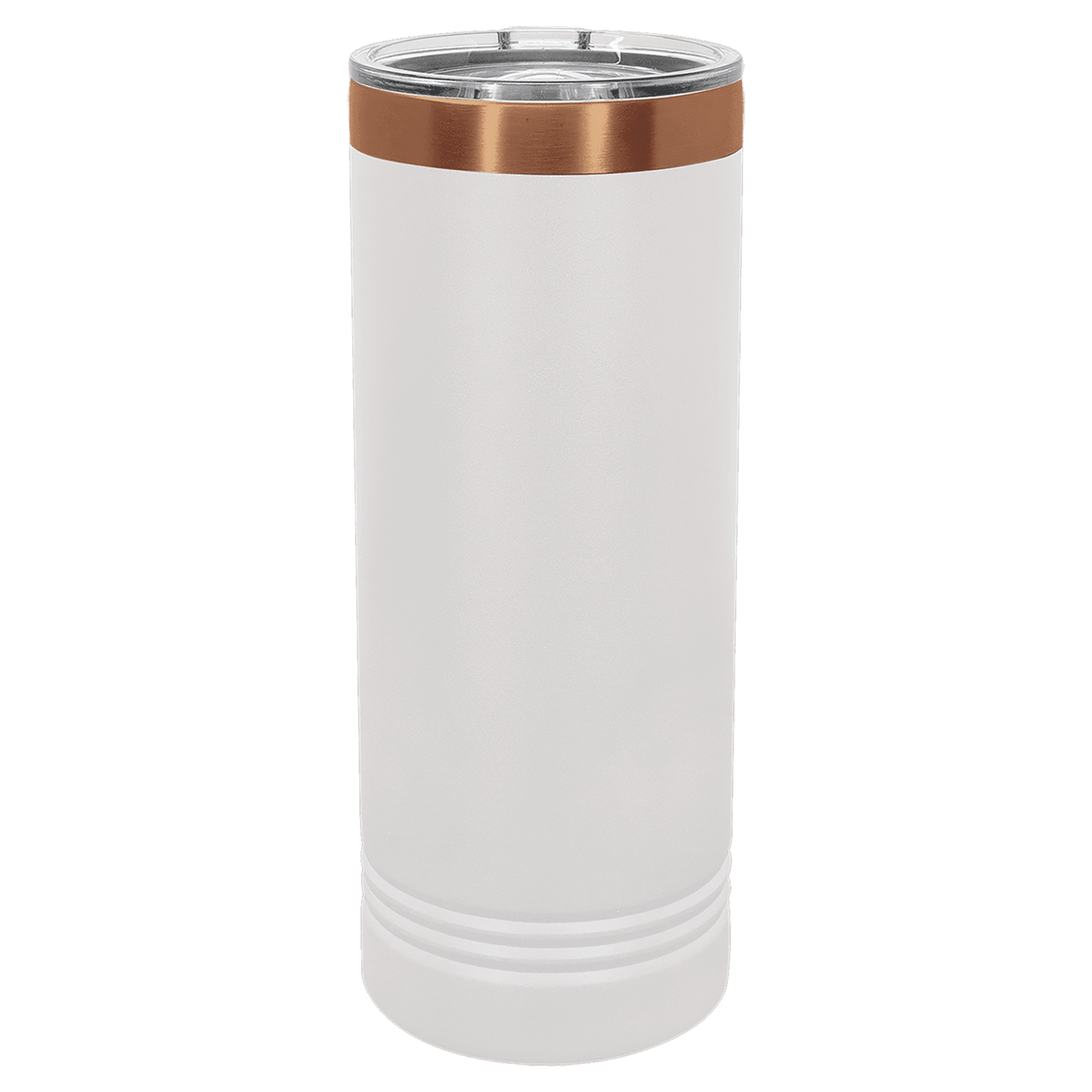 Personalized 22 oz. White/Rose Gold Skinny Tumbler