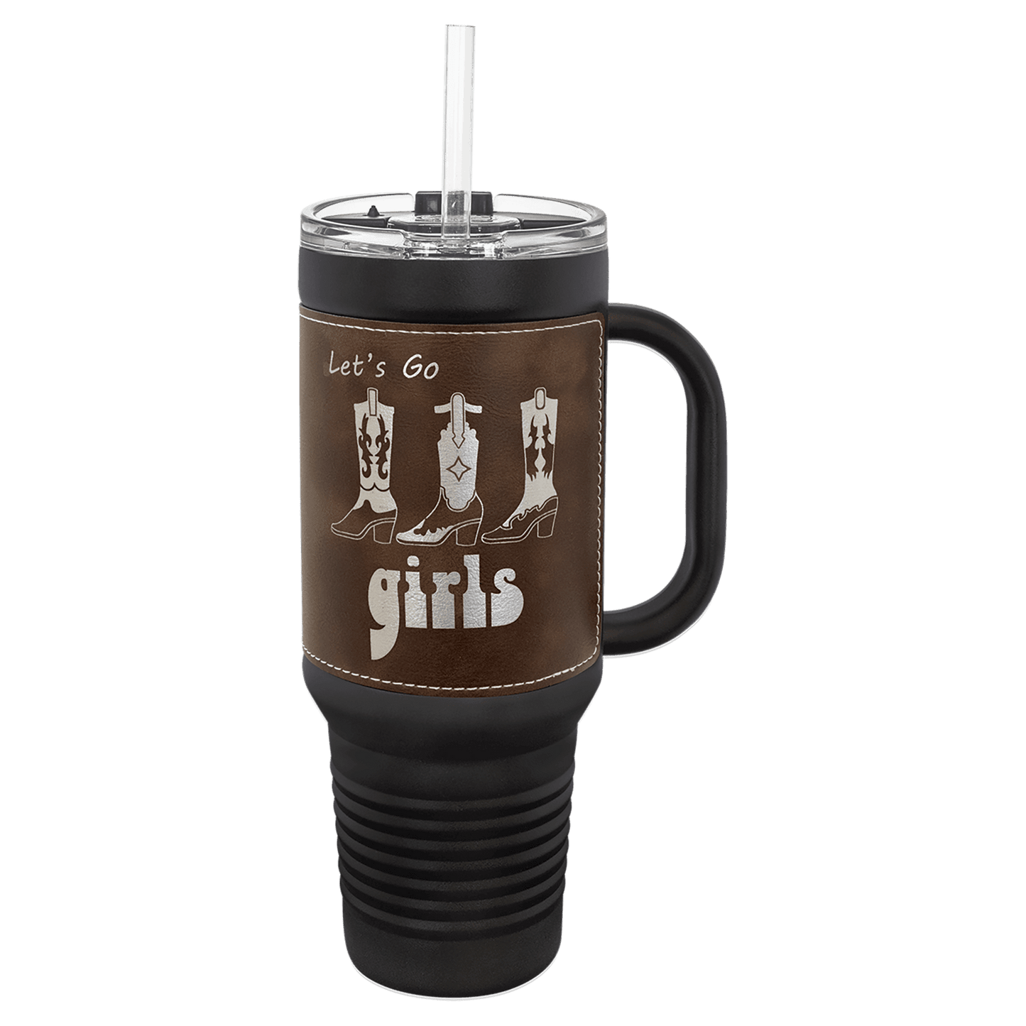 Personalized 40 oz. Leatherette Travel Mug with Handle