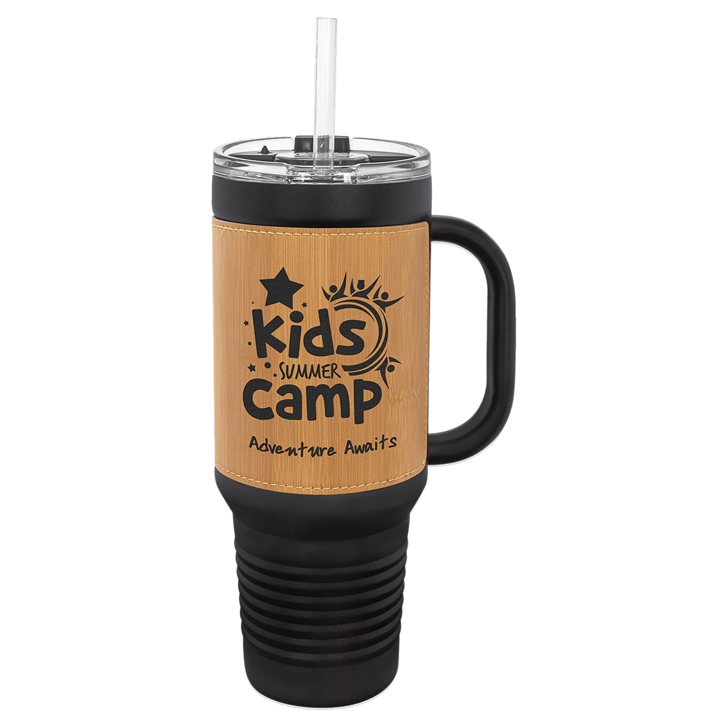 Personalized 40 oz. Leatherette Travel Mug with Handle