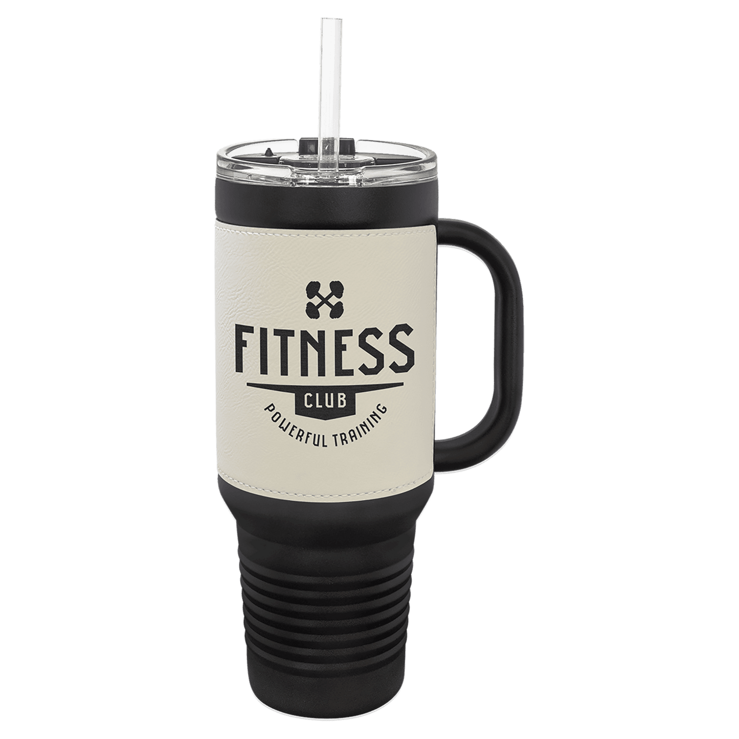Personalized 40 oz. Leatherette Travel Mug with Handle