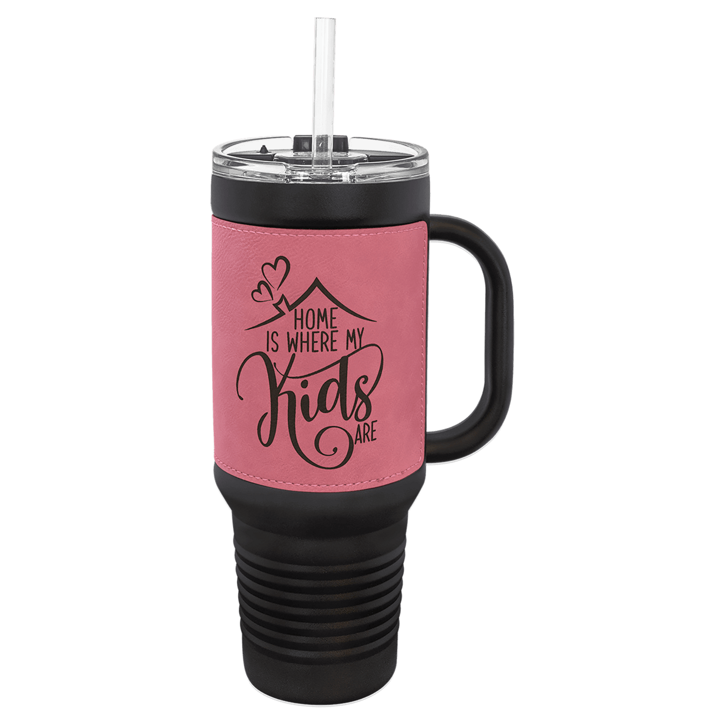 Personalized 40 oz. Leatherette Travel Mug with Handle