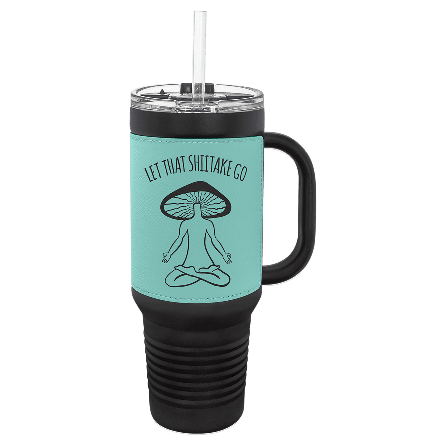 Personalized 40 oz. Leatherette Travel Mug with Handle