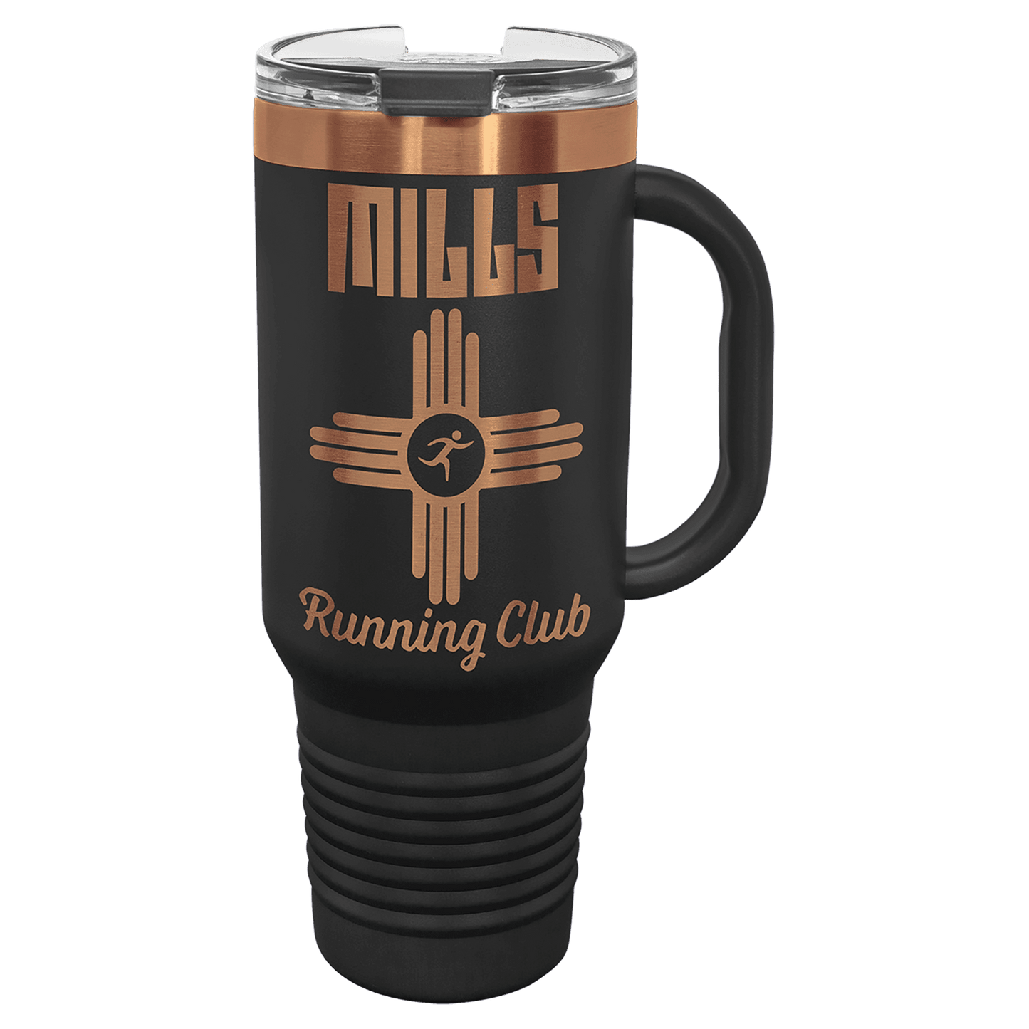 Personalized 40 oz. Black/Rose Gold Travel Mug