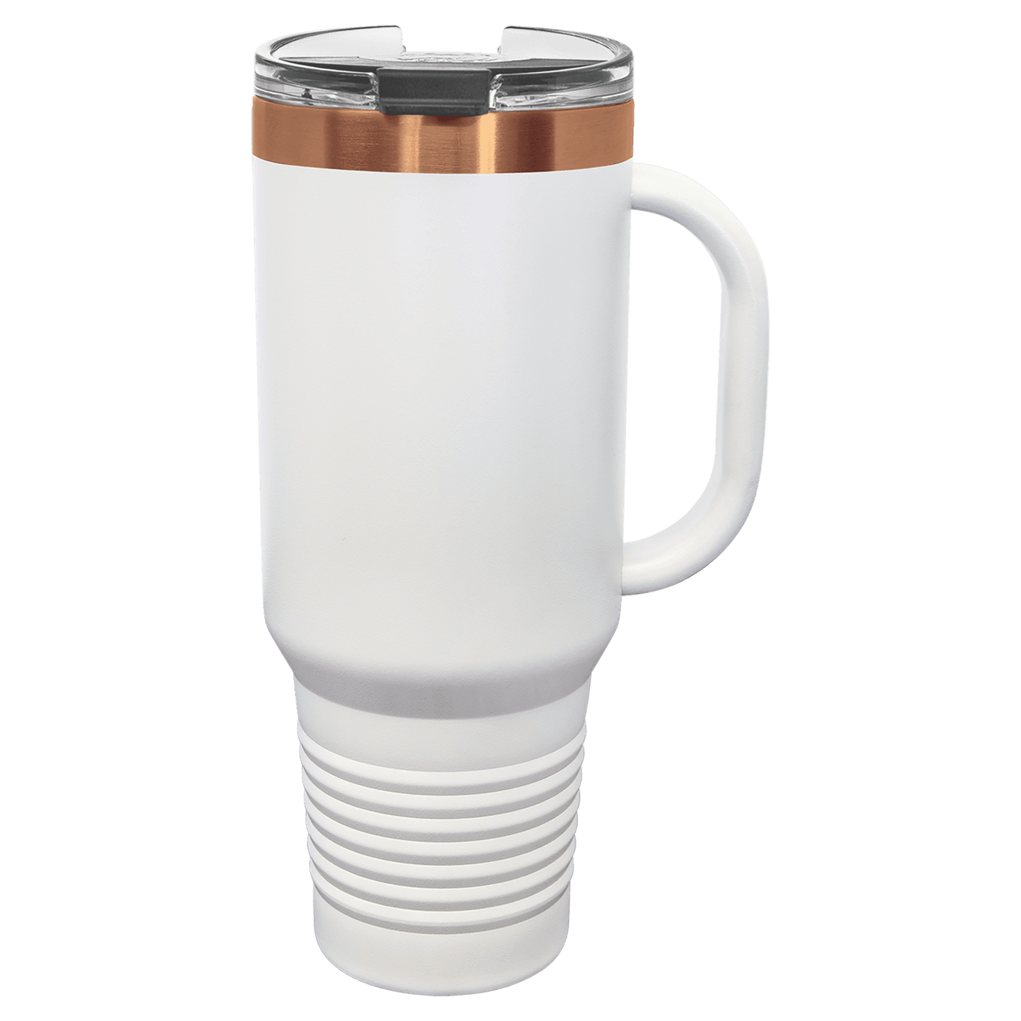 Personalized 40 oz. White/Rose Gold Travel Mug