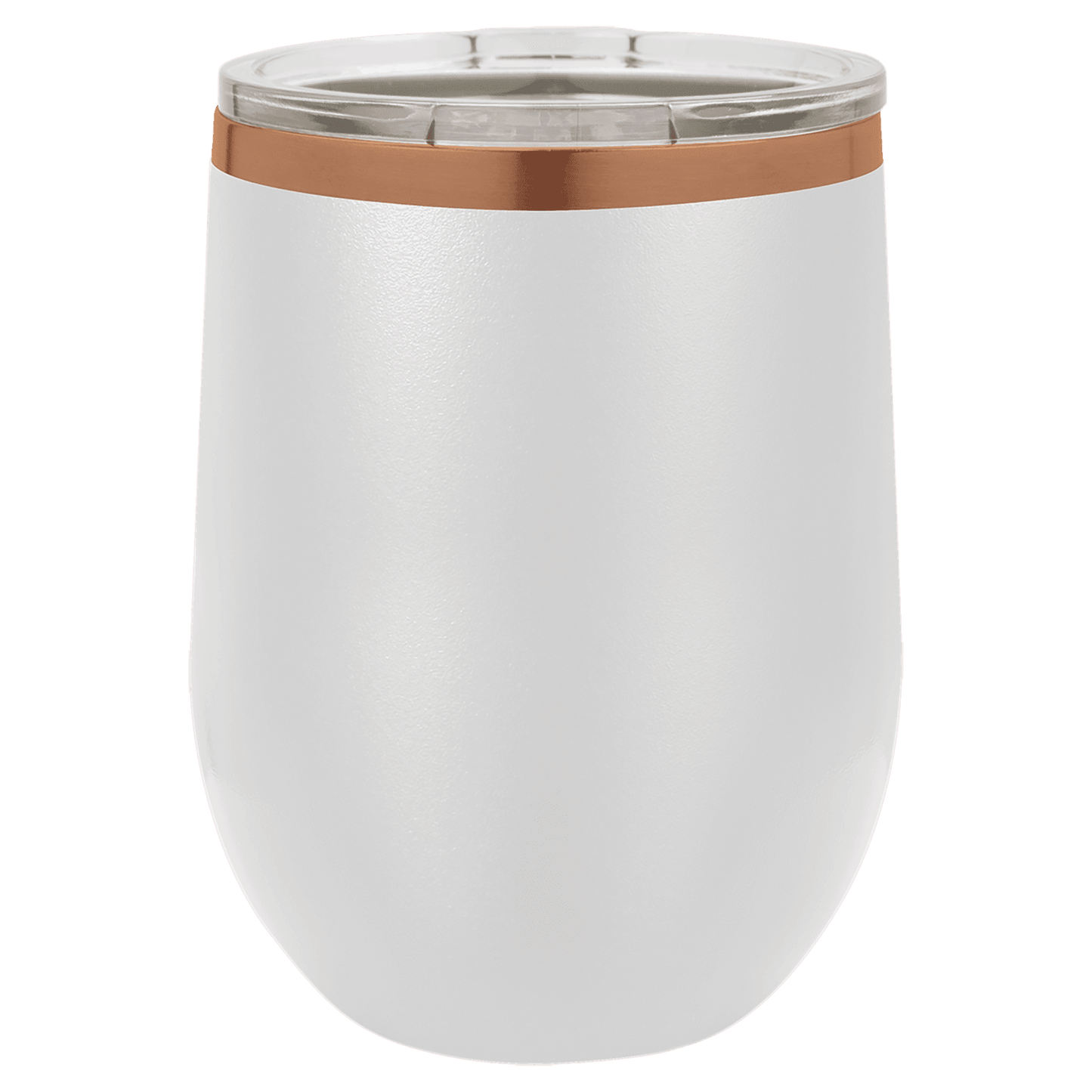 Personalized 12 oz. White/Rose Gold Stemless Wine Tumbler