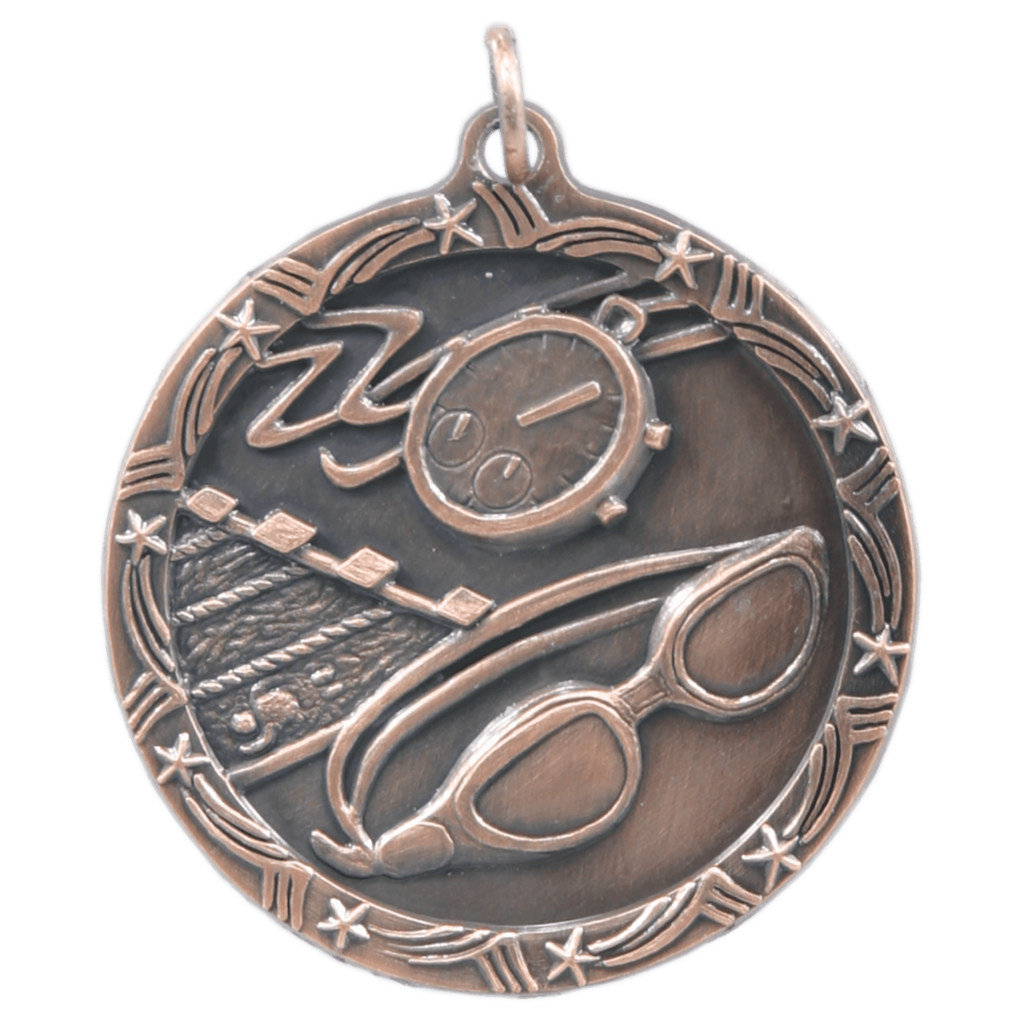 1 3/4" Swimming Shooting Star Medal