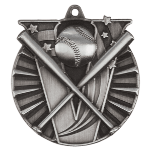 2" Antique Silver Baseball/Softball Victory Medal (VM101S)