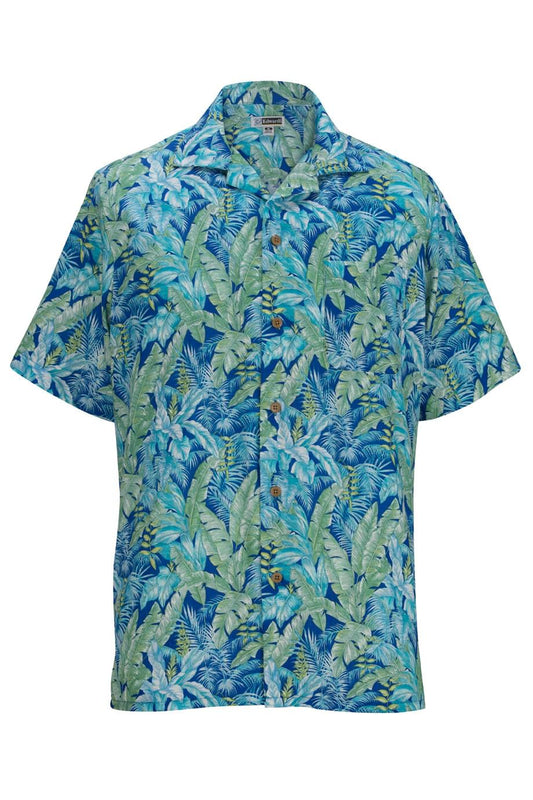 Edwards Leaf Print Camp Shirt (E1032)