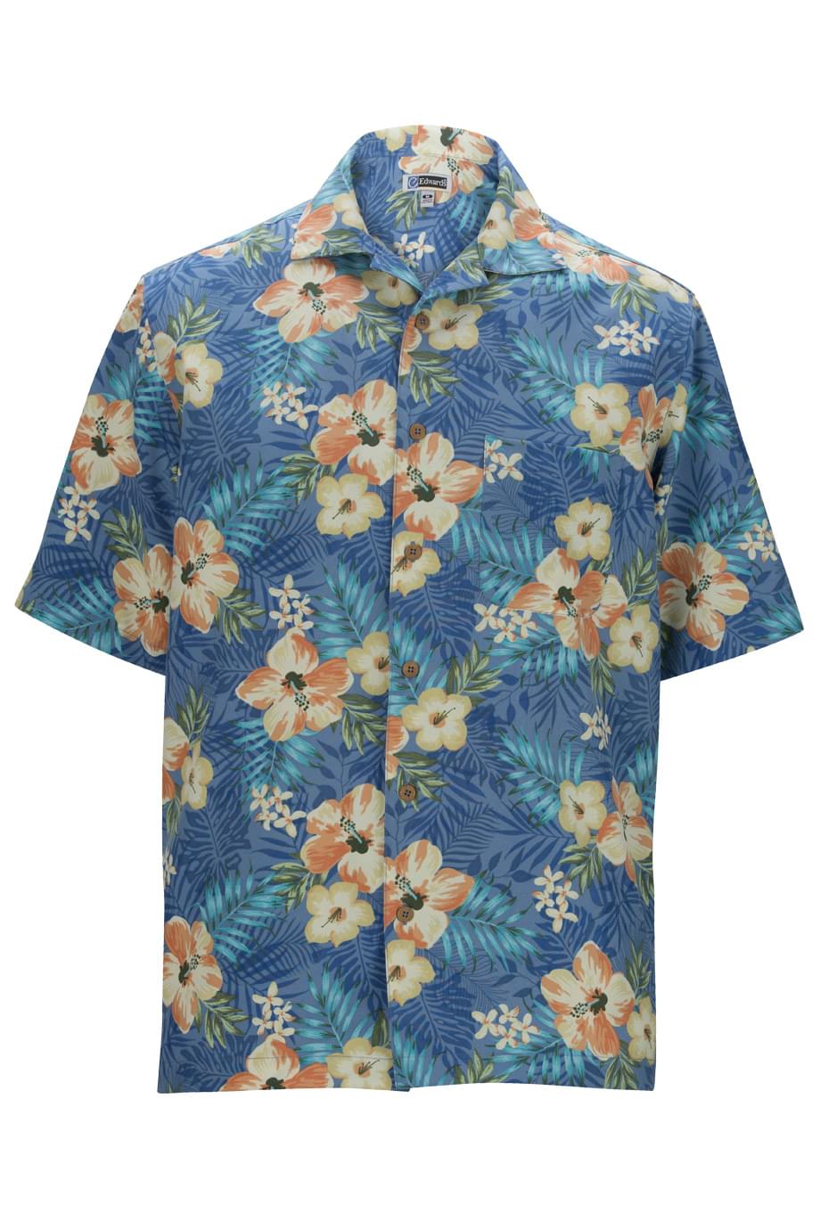 Edwards Hibiscus MultiColor Camp Shirt (E1035)