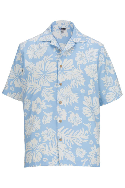 Edwards Hibiscus Two-Color Camp Shirt (E1036)