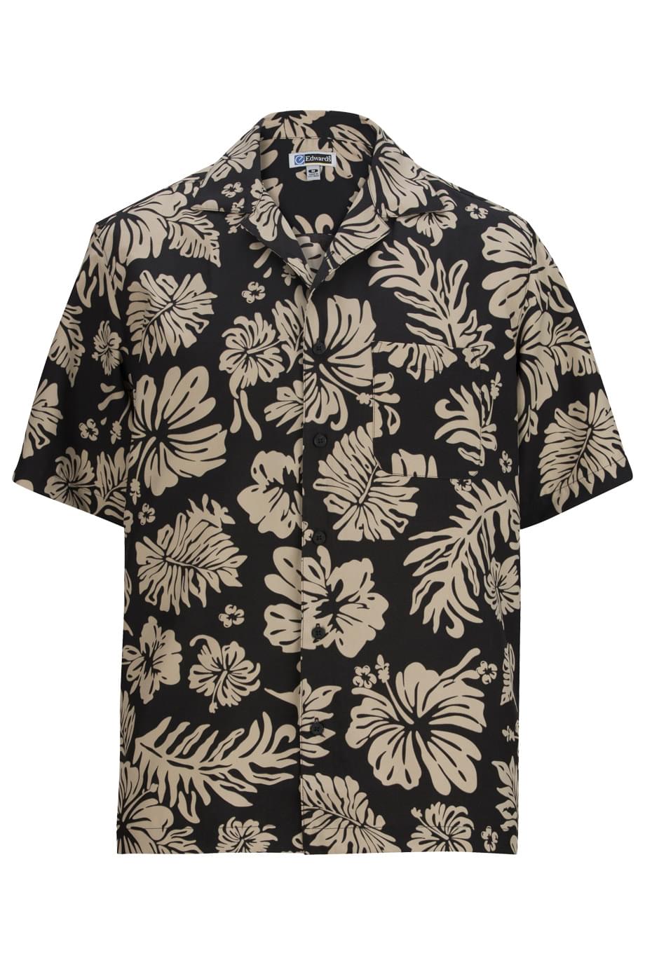 Edwards Hibiscus Two-Color Camp Shirt (E1036)