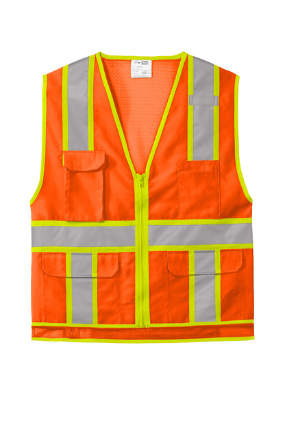 CornerStone® ANSI 107 Class 2 Surveyor Zippered Two-Tone Vest (CSV105)