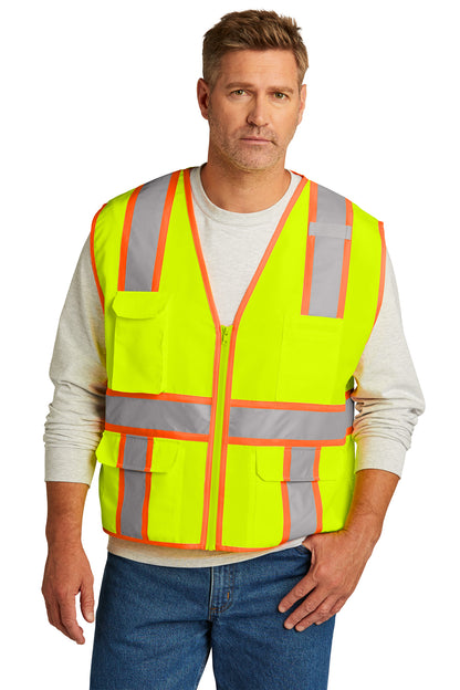 CornerStone® ANSI 107 Class 2 Surveyor Zippered Two-Tone Vest (CSV105)