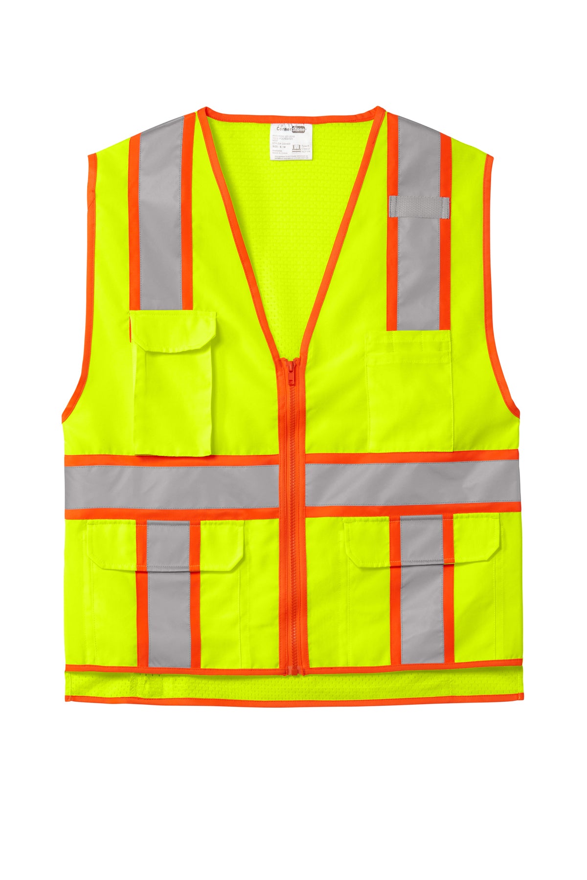 CornerStone® ANSI 107 Class 2 Surveyor Zippered Two-Tone Vest (CSV105)