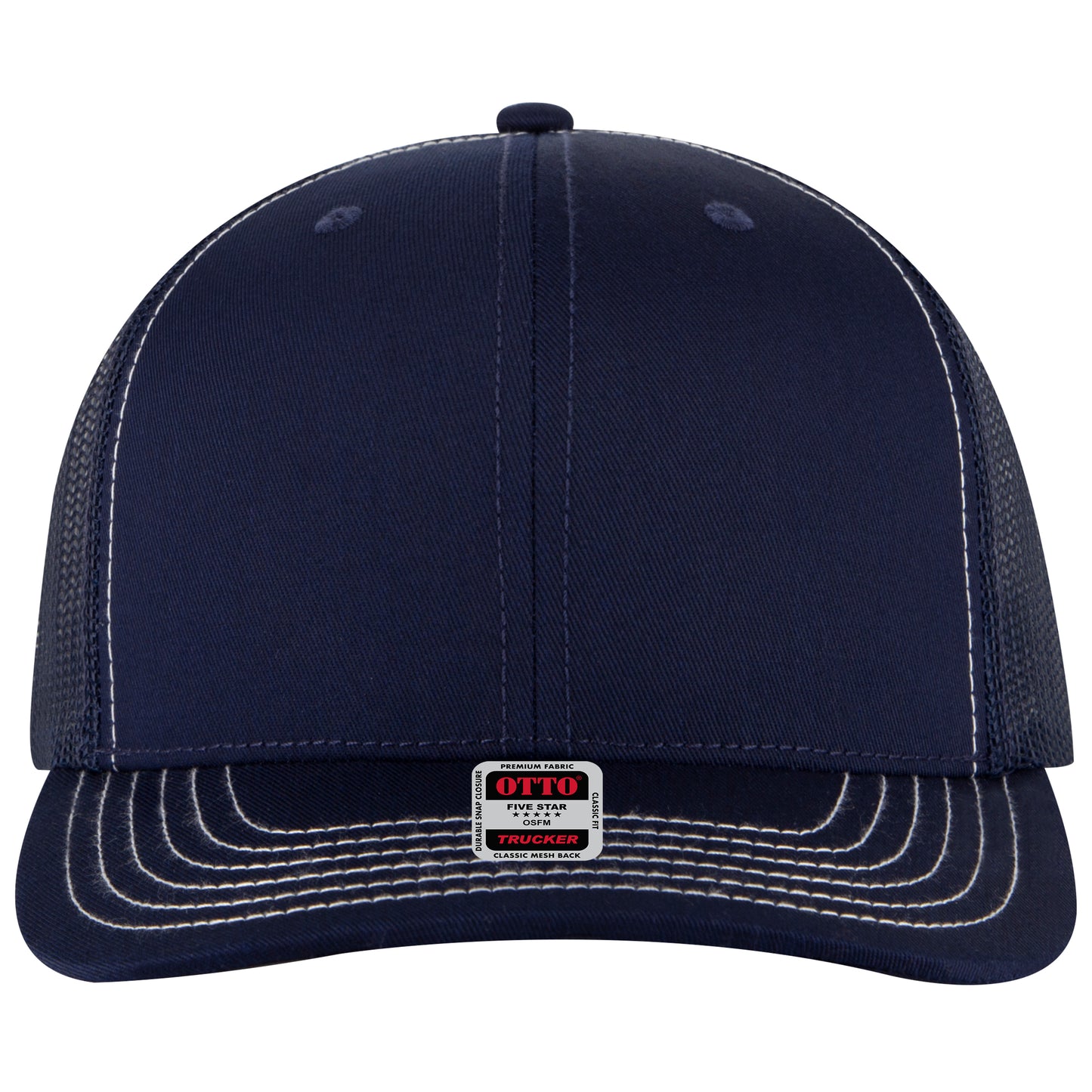 OTTO Cap 6 Panel Mesh Back Trucker Hat (112-1) - Solid Colors