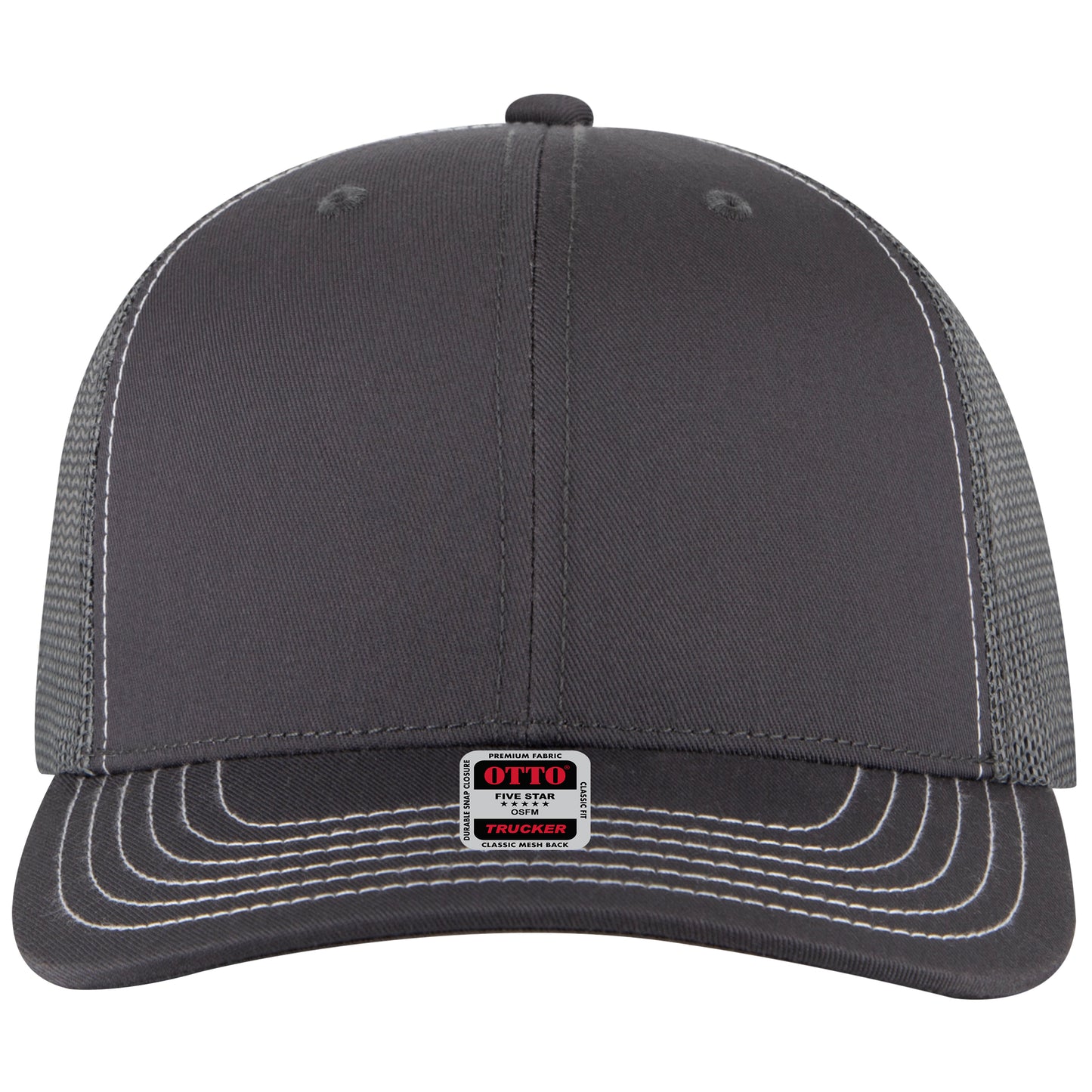 OTTO Cap 6 Panel Mesh Back Trucker Hat (112-1) - Solid Colors