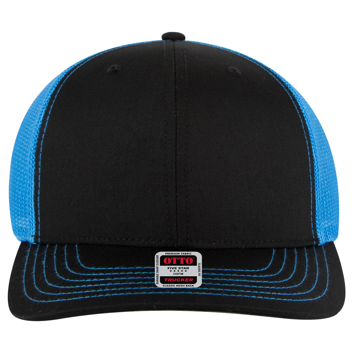 OTTO Cap 6 Panel Mesh Back Trucker Hat (112-1) - Neon Back Split