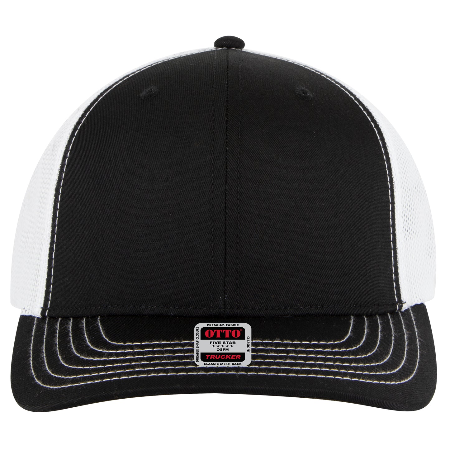 OTTO Cap 6 Panel Mesh Back Trucker Hat (112-1) - Split Colors