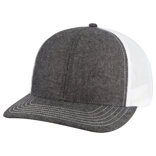 OTTO Cap 6 Panel Mesh Back Trucker Hat (112-1) - Heather