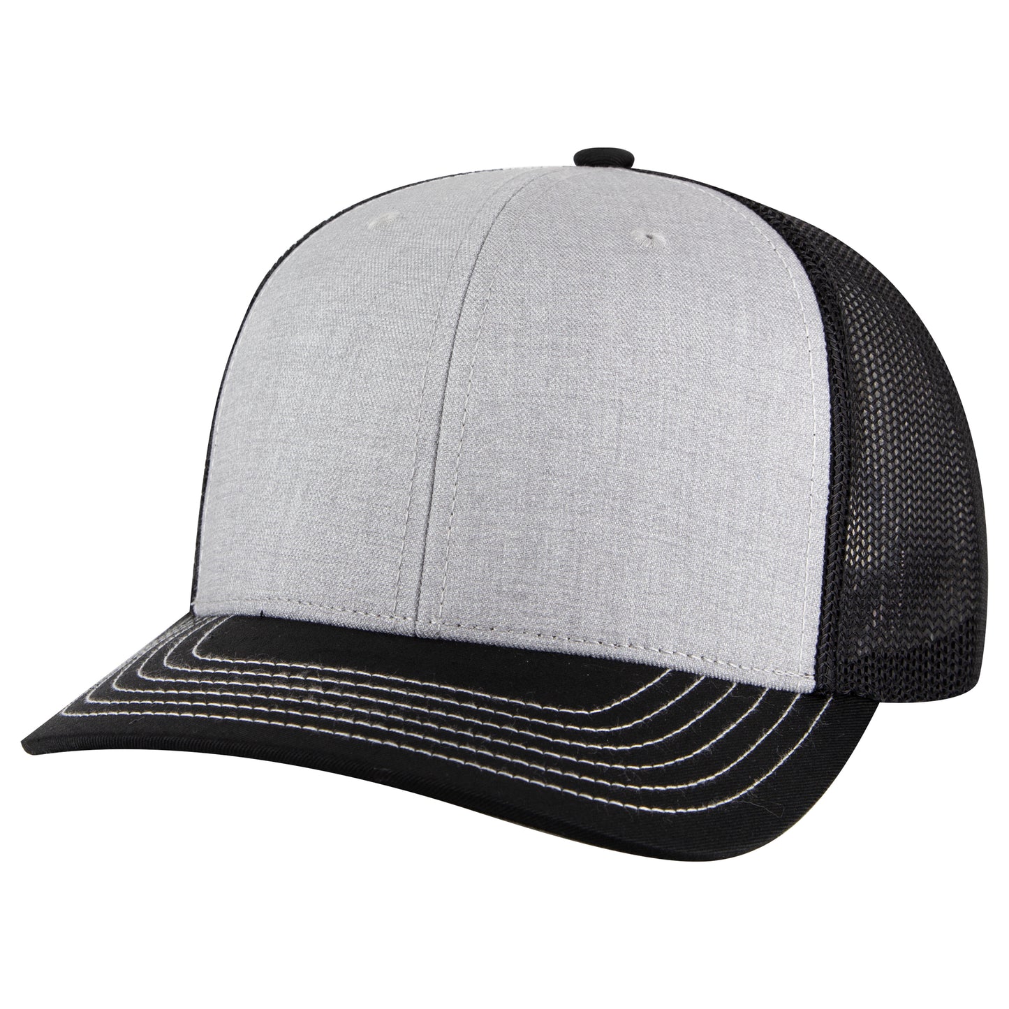 OTTO Cap 6 Panel Mesh Back Trucker Hat (112-1) - Heather