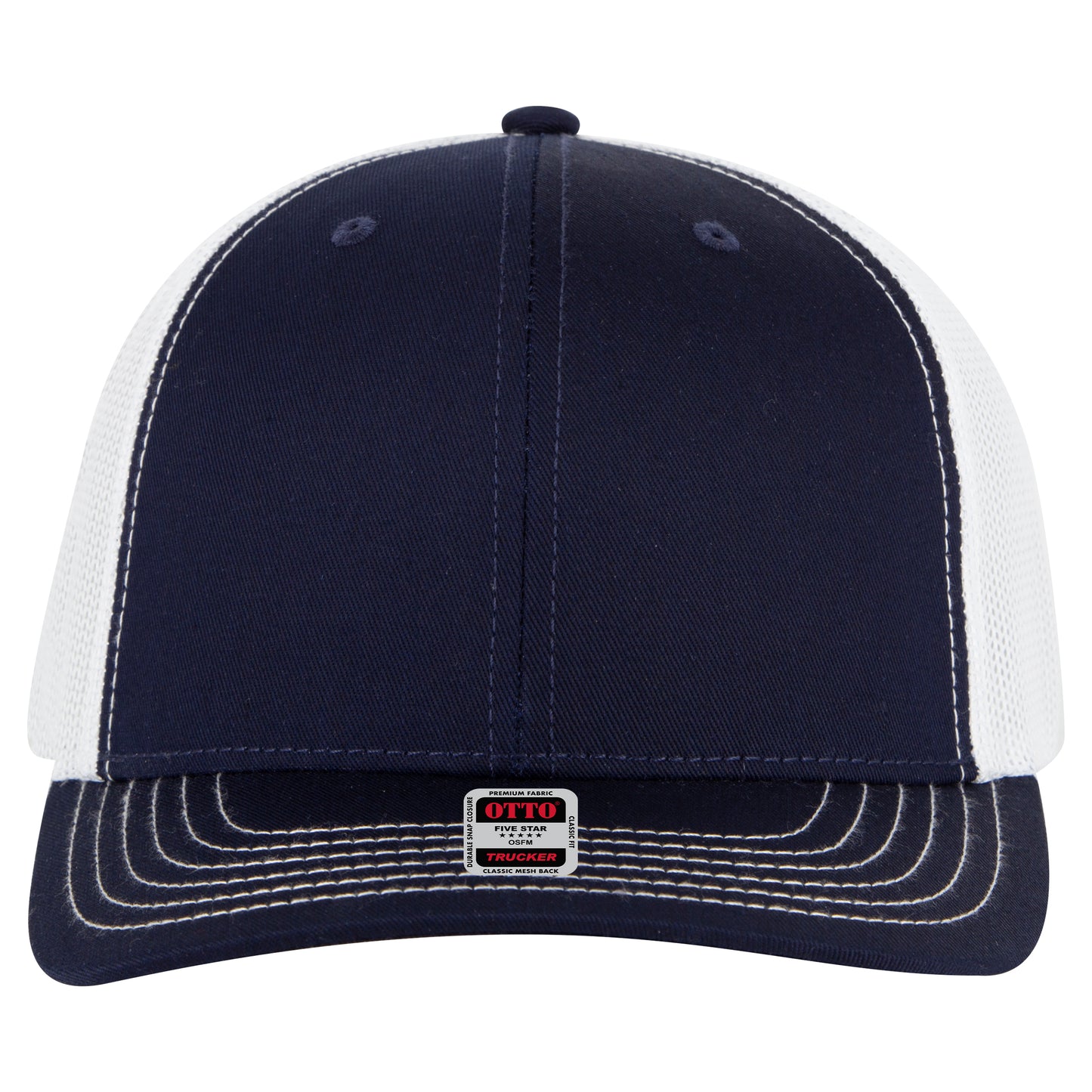 OTTO Cap 6 Panel Mesh Back Trucker Hat (112-1) - Split Colors