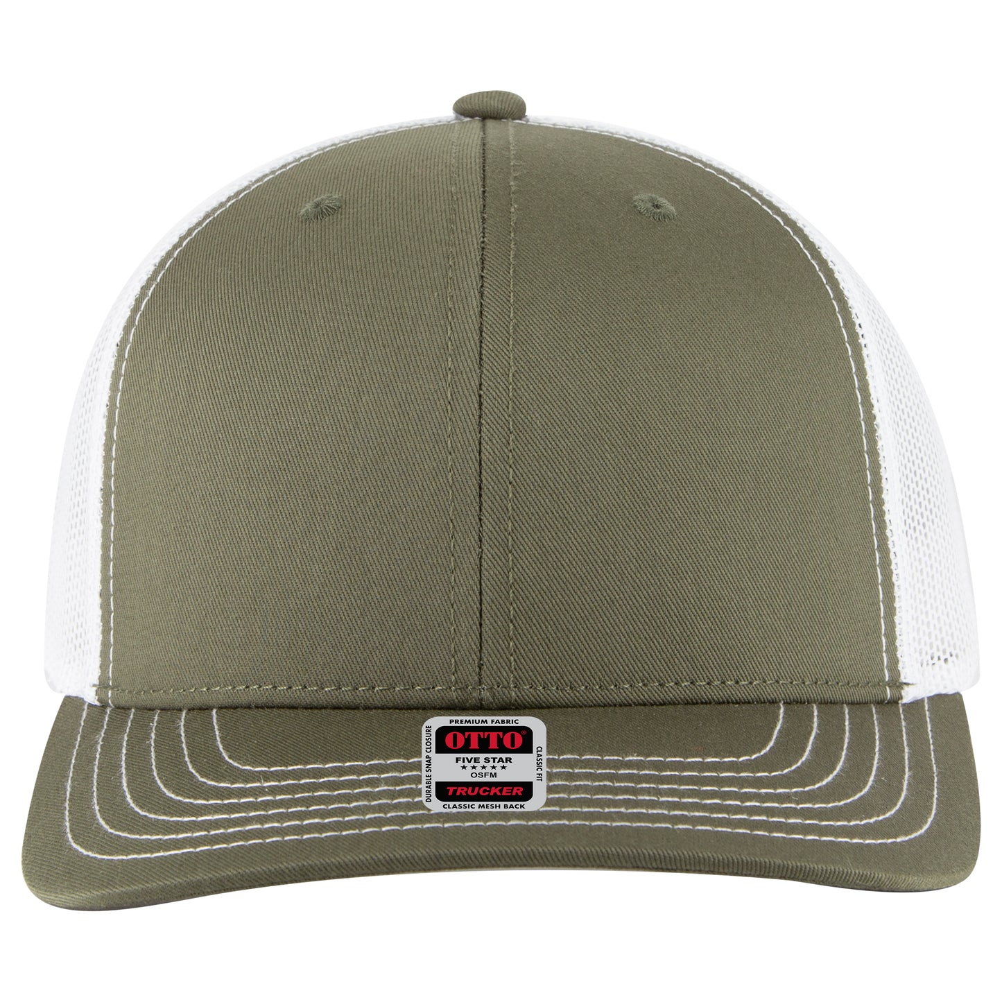 OTTO Cap 6 Panel Mesh Back Trucker Hat (112-1) - Split Colors