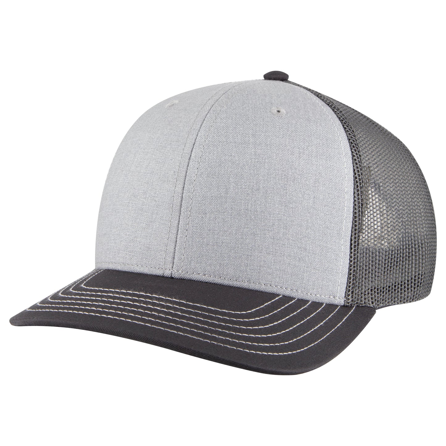 OTTO Cap 6 Panel Mesh Back Trucker Hat (112-1) - Heather