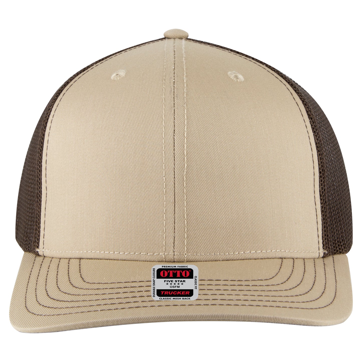 OTTO Cap 6 Panel Mesh Back Trucker Hat (112-1) - Split Colors