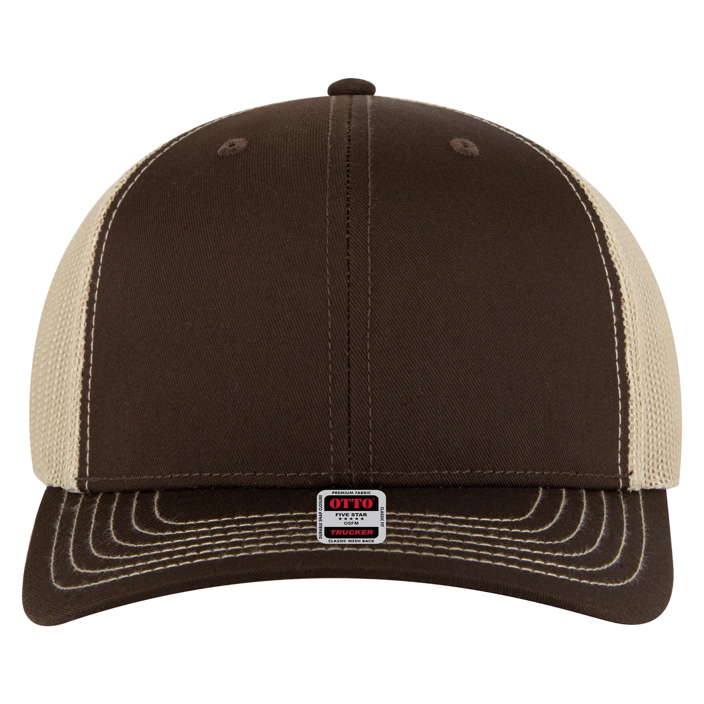 OTTO Cap 6 Panel Mesh Back Trucker Hat (112-1) - Split Colors