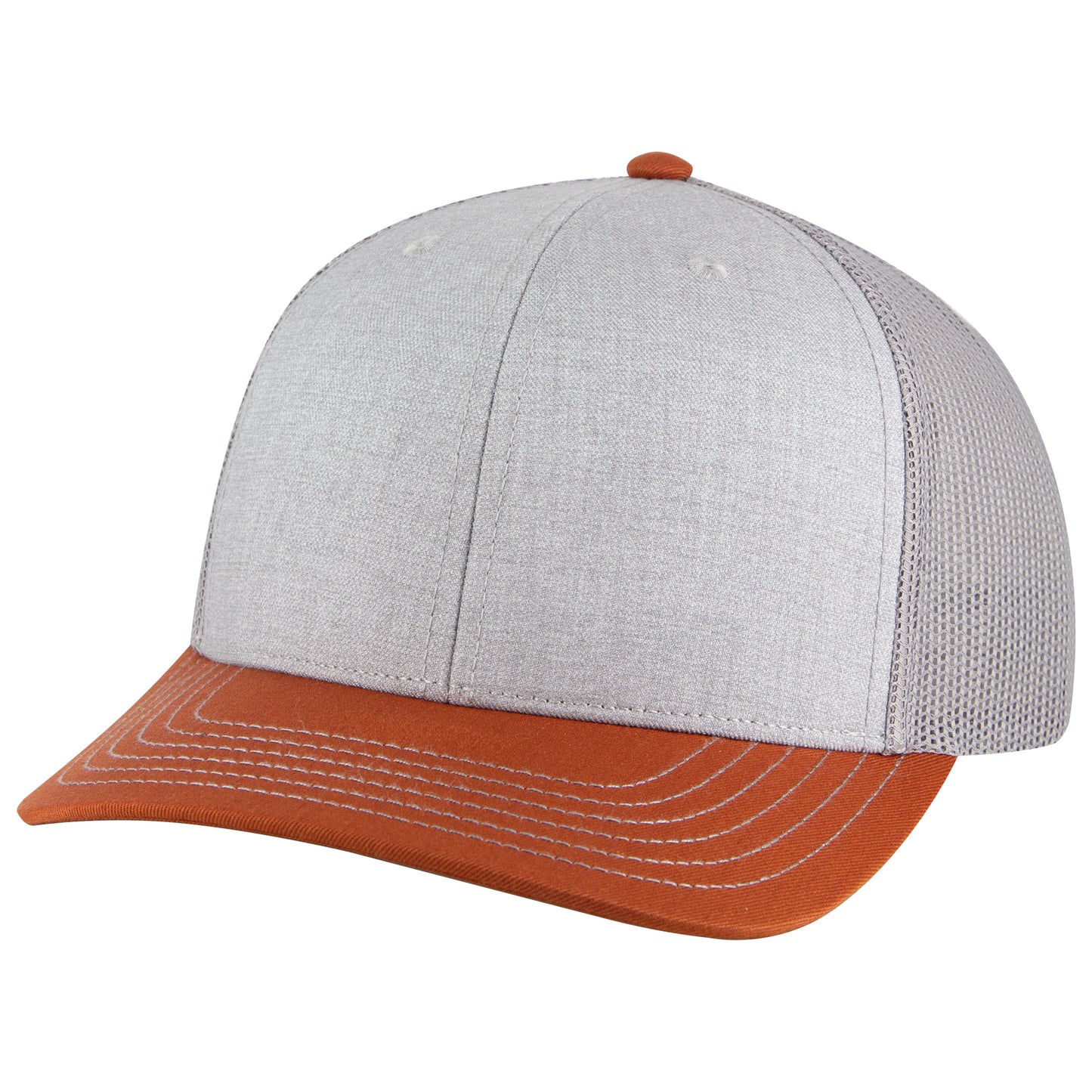 OTTO Cap 6 Panel Mesh Back Trucker Hat (112-1) - Heather