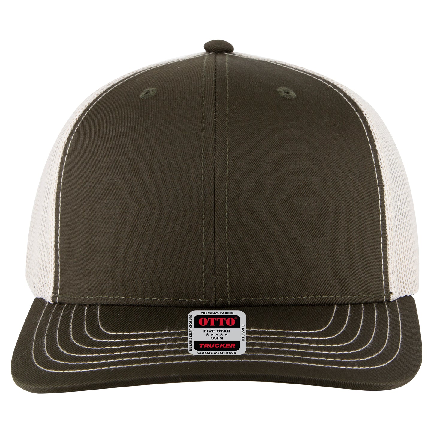 OTTO Cap 6 Panel Mesh Back Trucker Hat (112-1) - Split Colors