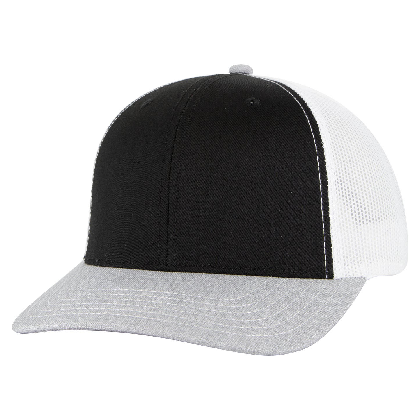 OTTO Cap 6 Panel Mesh Back Trucker Hat (112-1) - Heather